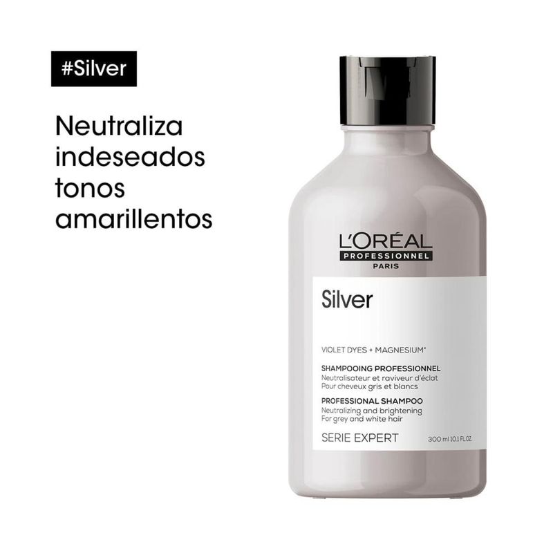 SHAMPOO-SILVER-CUIDADO-DEL-CABELLO-BLANCO-LOREAL-PROFESSIONNEL-300ML
