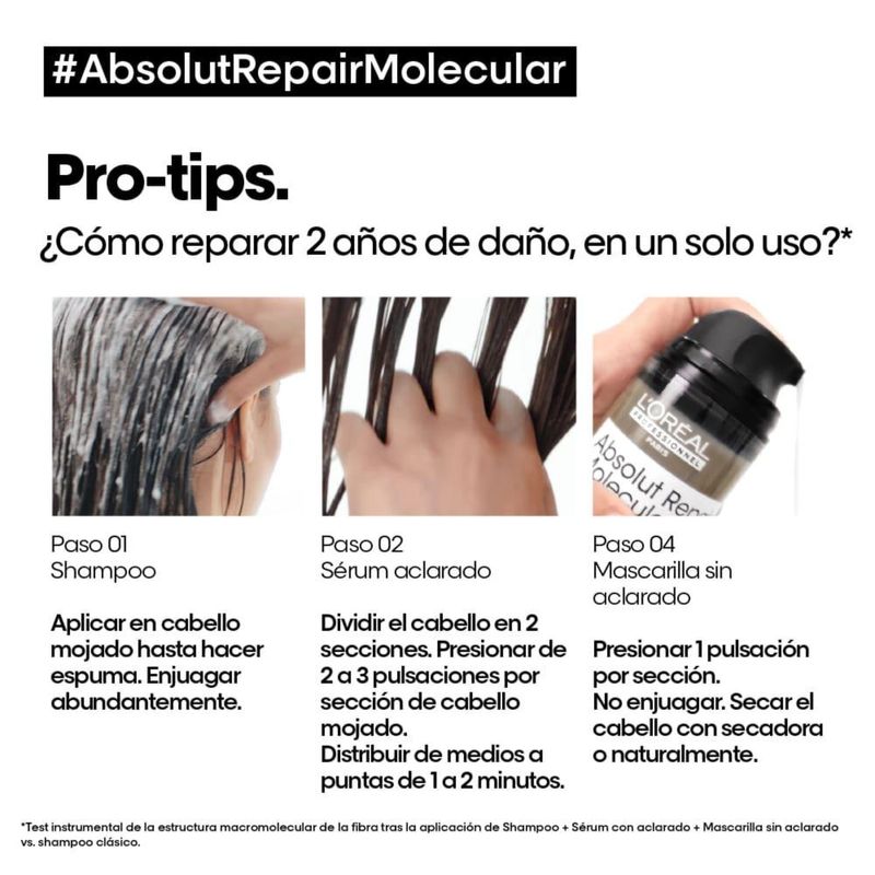 SHAMPOO-REPARADOR-ABSOLUT-REPAIR-MOLECULAR-PARA-CABELLO-MUY-DAÑADO-LOREAL-PRO-300ML